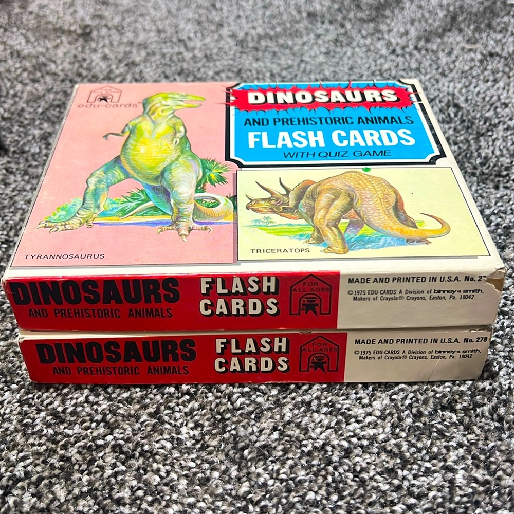 Vintage Dinosaurs and Prehistoric Animals Flash Cards